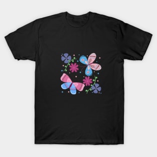 Pink and Blue Butterflies T-Shirt